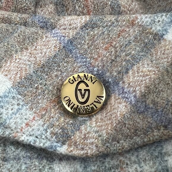 Vintage Gianni Valentino Plaid Wool Trouser Pants High Rise Waist Straight Crop - Picture 6 of 8